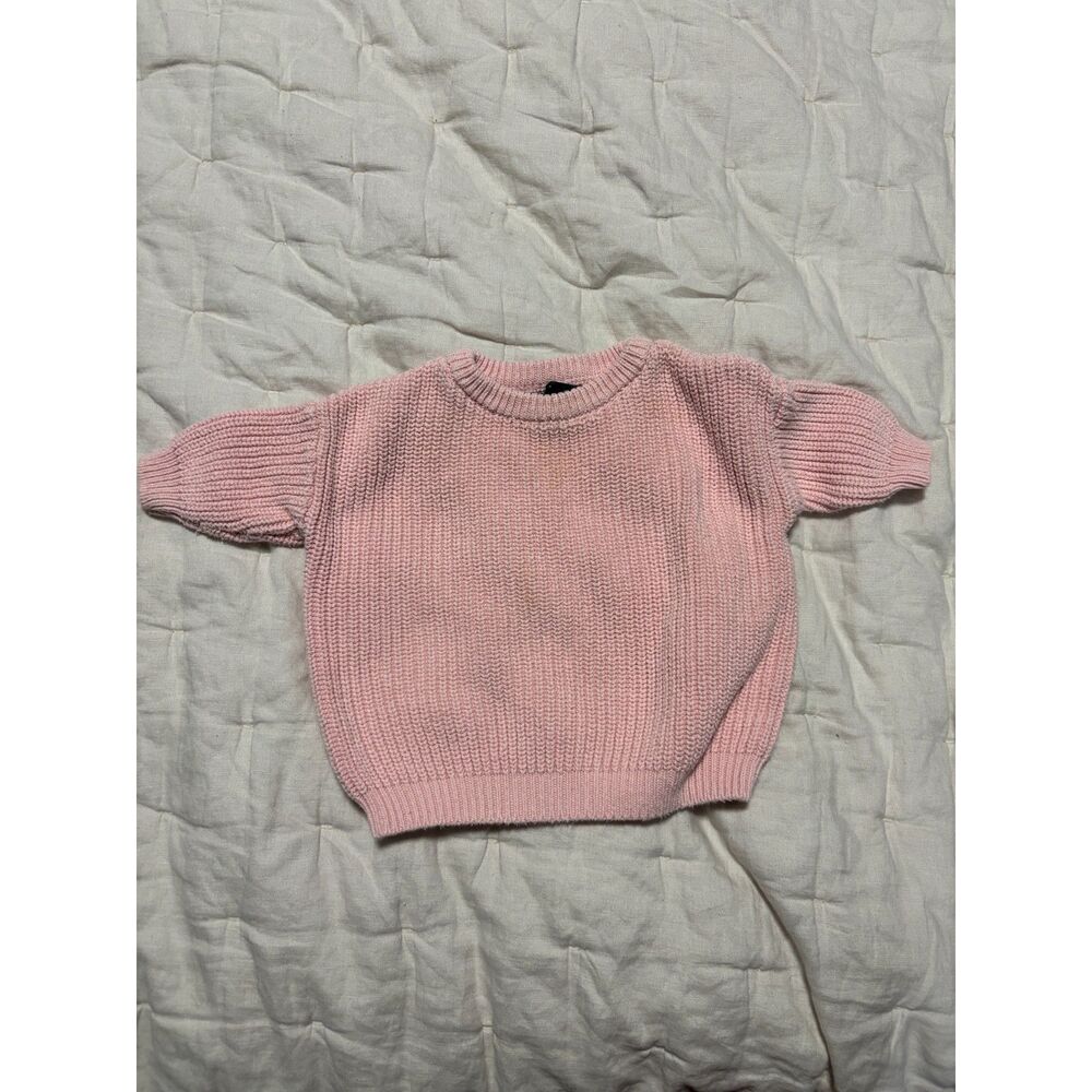 Quince Sweater Baby size 3-6 Months Pink Chunky Knit